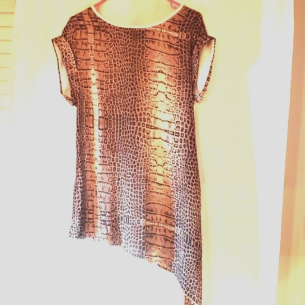 Kaktus blouse Animal print size M cafe color Brand new beautiful style